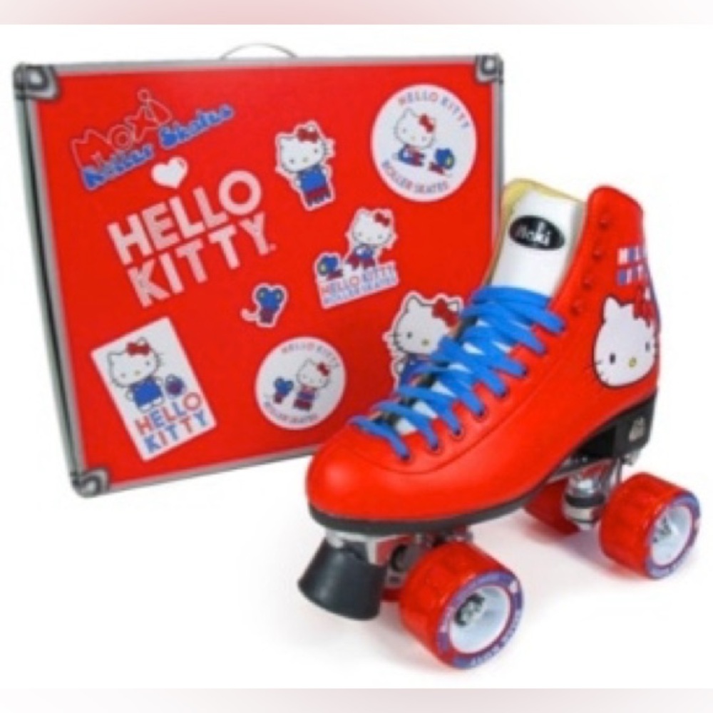 Hello Kitty x Moxi Red and Blue Roller Skates Limited Edition Rare!! Size 6 NIB
